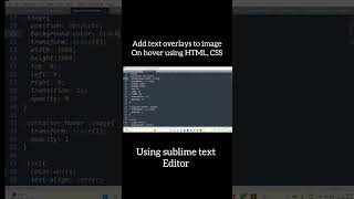 Add Text Overlays to Images on Hover with HTML amp CSS shorts coding [upl. by Enaelem]