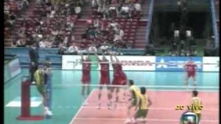 1º SET BRA 3 X 0 RUS VOLLEYBALL MENS WORLD CUP 07 [upl. by Einaej395]