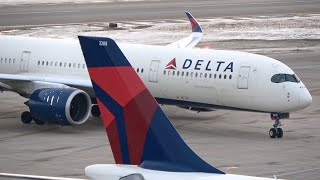 Delta A350 Landing  Gate Arrival at MSP [upl. by Entruoc906]