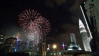 New Years Eve countdown 2019 fireworks at twin tower KLCC Kuala Lumpur [upl. by Aras]