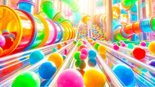 Marble Run approaching glass balls spectacular ASMR and a pleasant experience for the ears Race ASMR [upl. by Harrell]