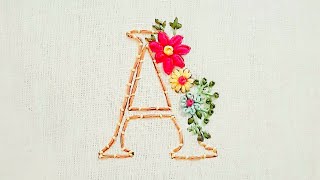 Floral Letter EmbroideryHand embroidery for beginners [upl. by Lucania]