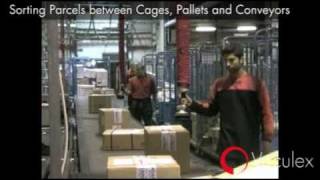 Sorting Parcels between Cages Pallets and Conveyors  using Vaculex TP [upl. by Roi538]