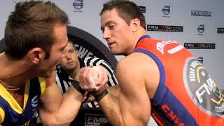 Arm Wars  Armwrestling  Haugland NOR v Nannestad SWE  Left [upl. by Odlonra]