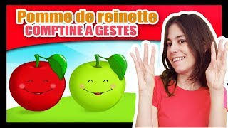 Pomme de reinette et pomme dapi  Comptines à gestes pour bébés  Titounis [upl. by Anaoj225]