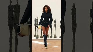 90s ✨catwalk is back 🤌🏻on runway Imaan Hammam for Jacquemus quotLes Sculpturesquot fashion [upl. by Haliled]