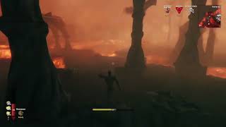 Valheim  Ashlands   Body recovery during boss fight [upl. by Hamrnand]