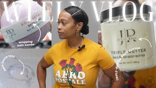 Small Business Studio Vlog  Making Triple Butter Body Butter Packing and Testing Bath Bombs [upl. by Atile]