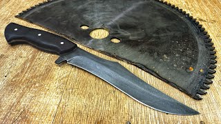 Making A Dark Hunting Knife From A Saw Blade [upl. by Dukie]