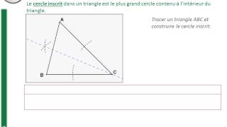 4ème  DISTANCES  Cercle inscrit dans un triangle [upl. by Ocker]