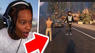 JAZZ WATCHES BADAZZFLO RUN OVER AMVRR IN GTA 5 RP😂 [upl. by Mouldon334]