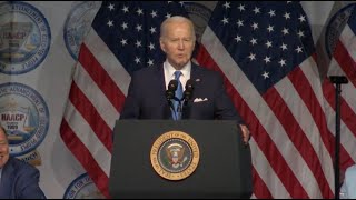 Biden slams Trump in front largely Black crowd at NAACP event [upl. by Matt978]