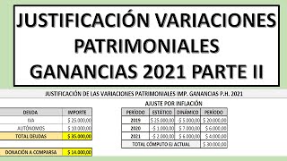 Variaciones patrimoniales columna 1 y 2 ganancias 2021 [upl. by Lorrin]