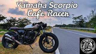 Test Ride Cafe Racer basic Yamaha Scorpio 225cc Sekaligus Asal UsulSejarah Cafe Racer [upl. by Aivital651]