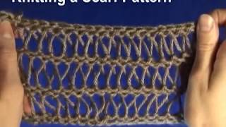 How to Knit Scarf Pattern  k1 yo twice amp Drop Yarn Over [upl. by Sivahc66]