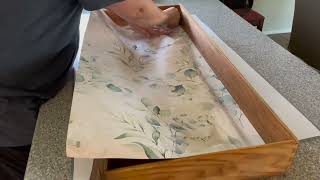 Refinish and add wall paper to antique dresser drawers furnitureflip [upl. by Bello]