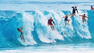 GNARLIEST PARTY WAVE EVER HAWAII SHORE BREAK [upl. by Malsi]