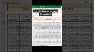 📆 Crear calendario en Excel exceltips tutorial tips trucos exceltutorial excel tips hack [upl. by Erv]