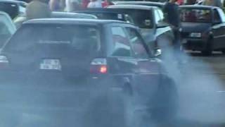 rally golf r23 600 hp burnout and smokes nissan skyline carmoviesde [upl. by Kifar]