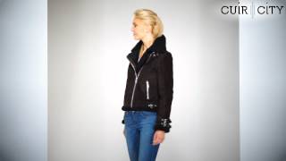 Blouson Cuir Fourrure Femme Oakwood Chocolat  Belinda 1 Choco [upl. by Delp]