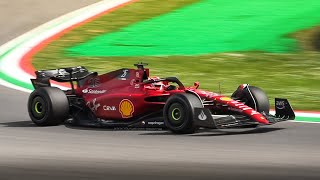 Ferrari F175 F1 2022 Car in action at Imola Circuit Practice Start Accelerations amp Sound [upl. by Beverlee94]