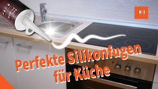 Silikonfuge ziehen 👷  Tutorial für perfekte Silikonfugen für Küche Küchenzeile  Bausilikon [upl. by Collimore]