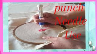 how to use a punch needlepunch needle embroidery tutorialpunch needle artpunch needle patterns [upl. by Nidorf]