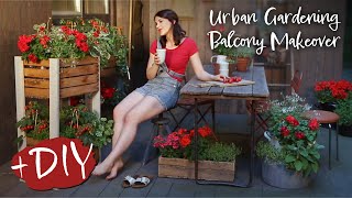 Balkon Makeover  Hochbeet  Geranien DIY  Urban Gardening  Balkon Hack  Transformation [upl. by Abbey]