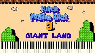 ♪ Super Mario Bros 3 World 4  Giant Land Theme  Piano Tutorial [upl. by Ellerehc]