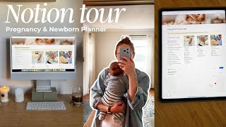 Notion Tour amp Tutorial  Pregnancy Postpartum and Newborn Planner [upl. by Ahsekar]