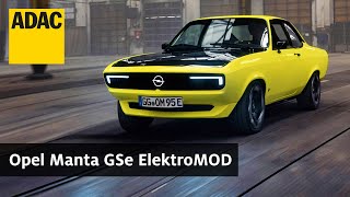 Opel Manta GSe 2021 ElektroOldtimer mit Showeffekt  ADAC [upl. by Haidabo716]