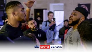 Anthony Joshuas HEATED clash with Jarrell Miller 😳 [upl. by Verdha]