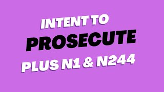 Notice of Intent to Prosecute Plus N1 and N244 Filings [upl. by Ailad]