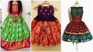 CONVERT OLD PATTU SAREE AS CHILDREN GOWN R FROCK [upl. by Altaf]