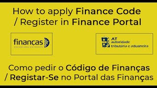 How to Apply Finance Code  Register in Finance Portal Explained in English [upl. by Ameluz]