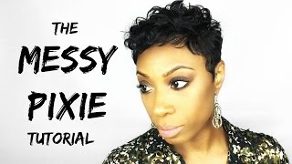 Short Relaxed Hair Tutorial  The Messy Pixie [upl. by Peri]