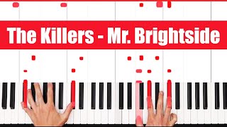 Mr Brightside The Killers Piano Tutorial Easy Chords [upl. by Alage]