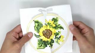 Mini Cross Stitch Kit  Sunflower  GG228 [upl. by Analah]