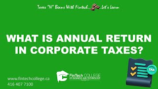 What’s an annual return in Corporate Taxes in Canada [upl. by Eneli]