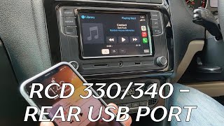 RCD 330 340 head unit  Adding a rear USB port [upl. by Gilbertine]