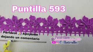 Puntilla de flores 🪷 no593  Puntillas Estrella [upl. by Lessirg]