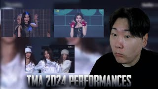 TMA 2024  aespa  ITZY  NewJeans Performance REACTION [upl. by Sherwood]