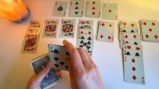 How to Play Solitaire  ASMR Soft Spoken with Cards Basic Patience Card Game [upl. by Shel190]