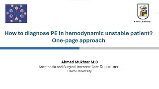 How to diagnose PE in hemodynamically unstable patient [upl. by Olvan]