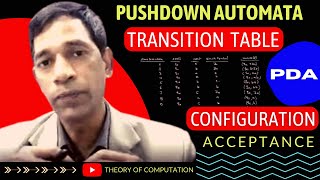 The Transition Table and Configuration of a Pushdown Automaton  PDA  TOC [upl. by Amin]