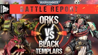 Orks vs Black Templars 2000pts  Warhammer 40000 Battle Report [upl. by Lewap]