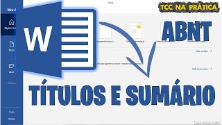 Como Fazer Títulos Subtítulos e Sumário de Forma Automática no Word de Acordo com as Normas ABNT [upl. by Jezabelle]