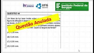 IFS QUESTÃO Q44  Concurso para Professor de Física  Instituto Verbena [upl. by Gerald]