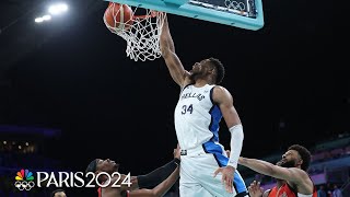 Watch Giannis Antetokounmpos best highlights against Canada  Paris Olympics  NBC Sports [upl. by Anahsed]