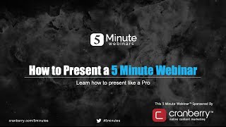 How to Present a 5 Minute Webinar [upl. by Standford]